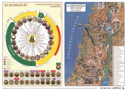 Könyökalátét, kétoldalas, A3, STIEFEL "Katolikus egyházi év és Újszövetség térképe / Ószövetség"